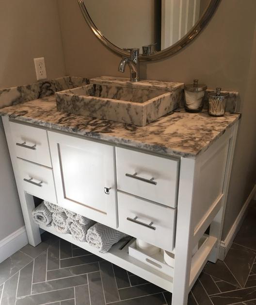 Custom Granite Vanity & Sink/Vessel Fabrication in Massachusetts, CT RI NH